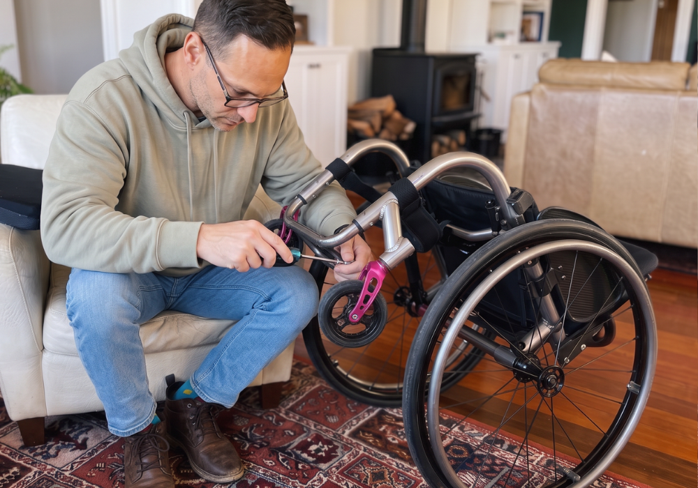 How to clean wheelchair castors, and get them rolling smoothly again.