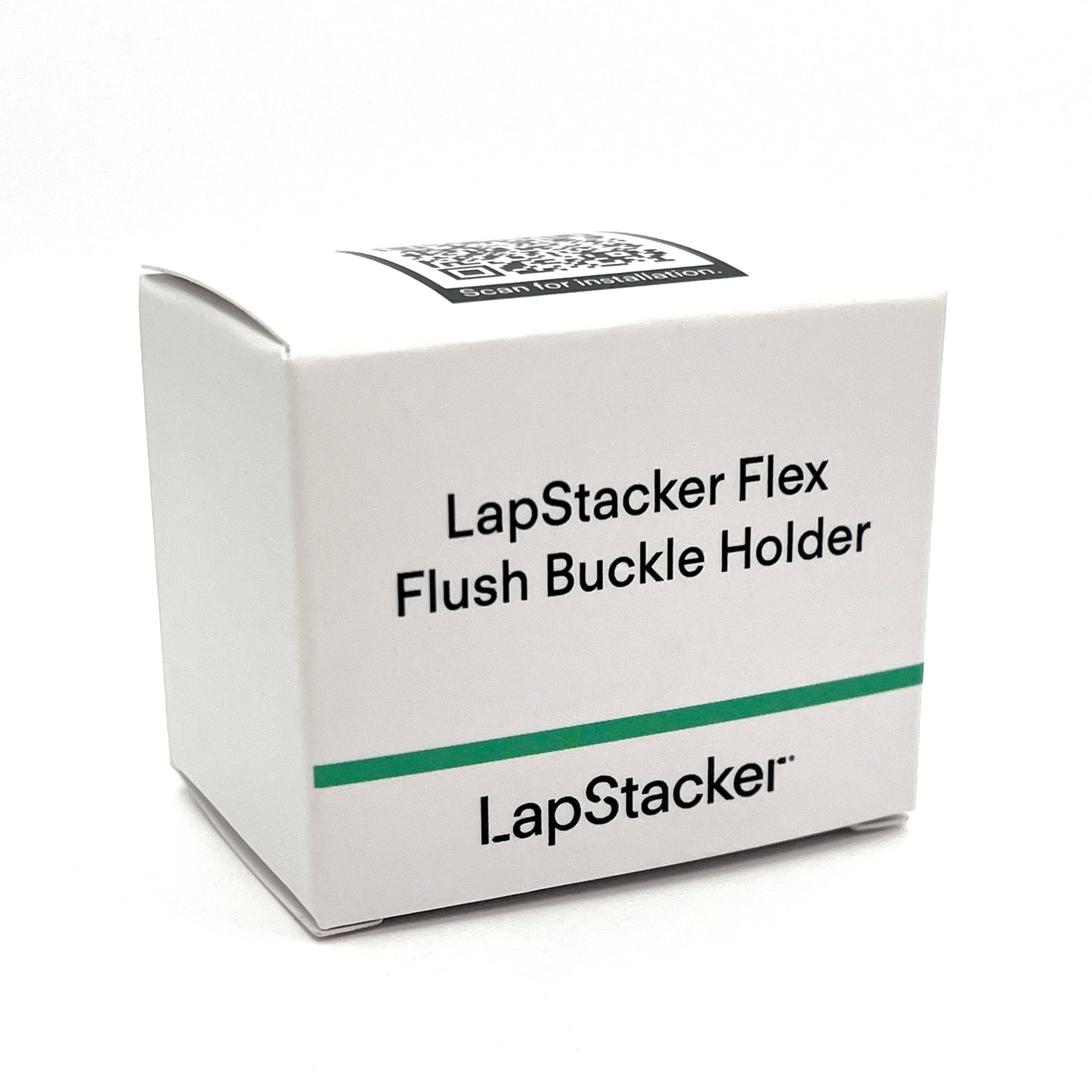 LapStacker Flex Flush Buckle Holder box packaging on a white background