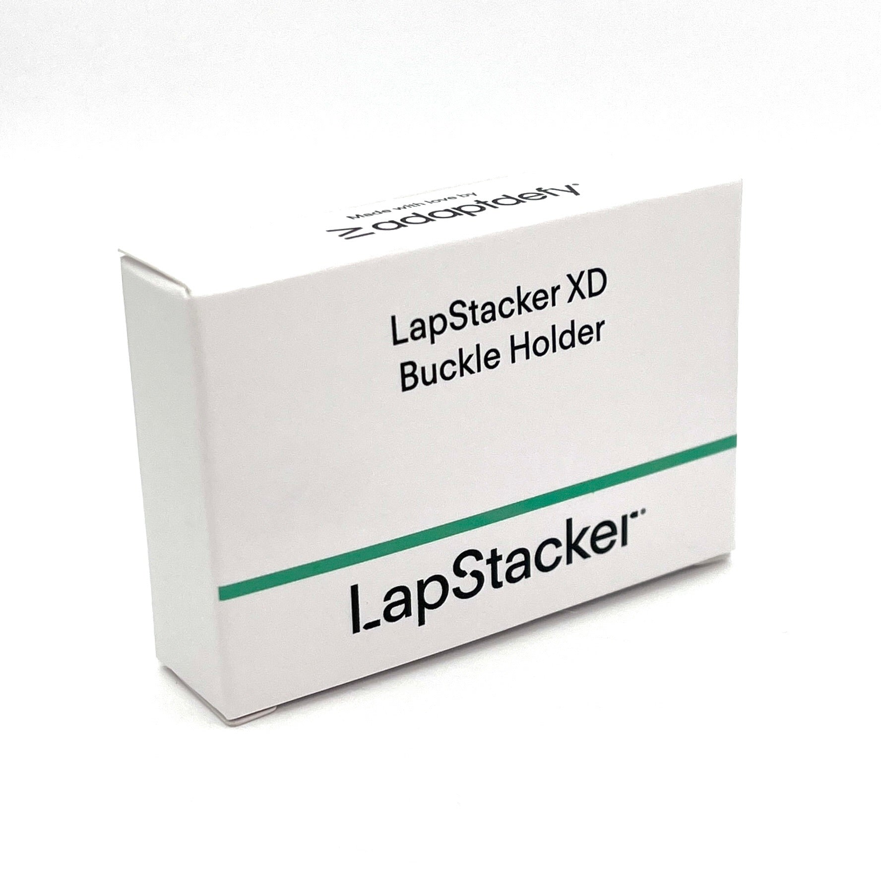 LapStacker XD Buckle Holder box packaging on a white background