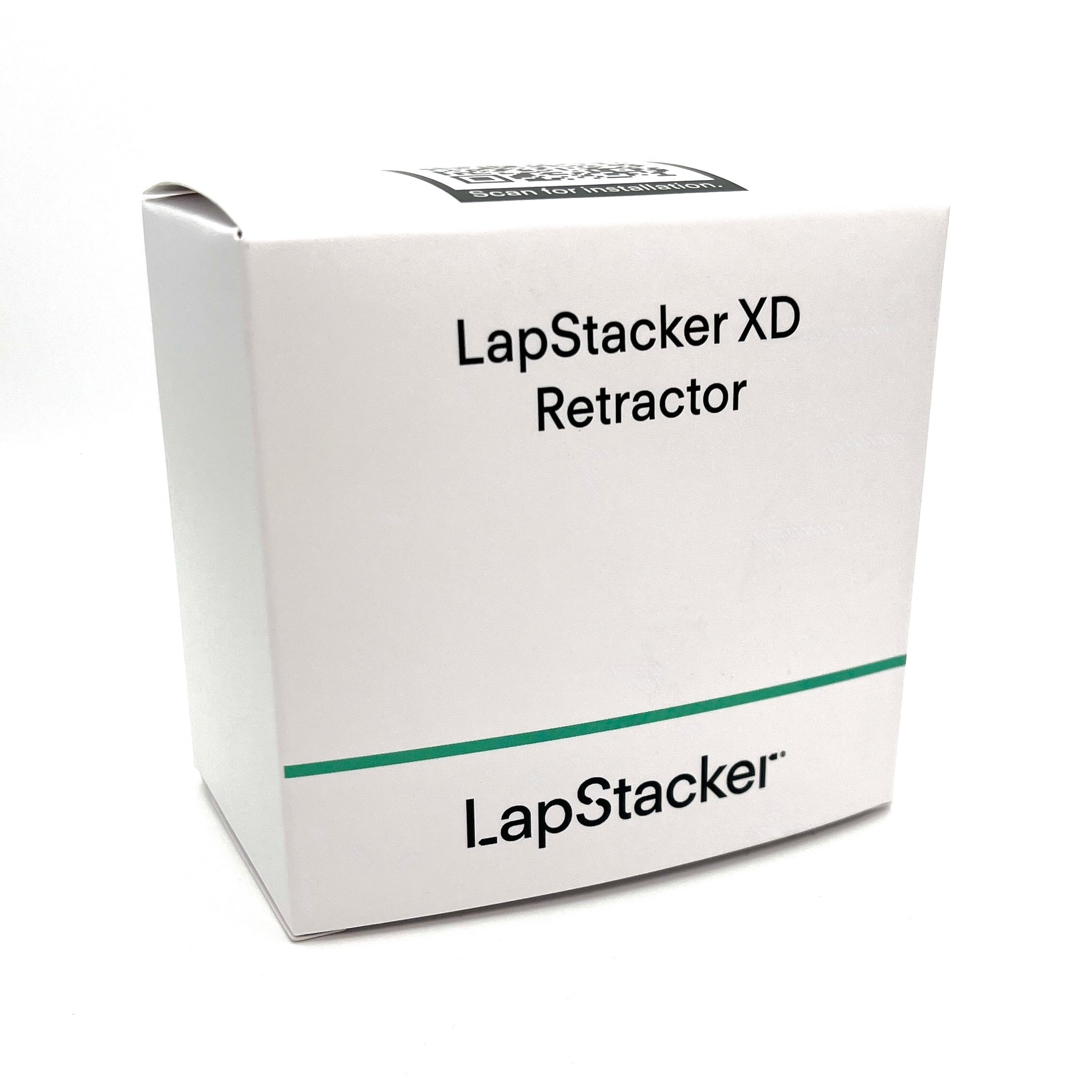 LapStacker XD Retractor box packaging on a white background