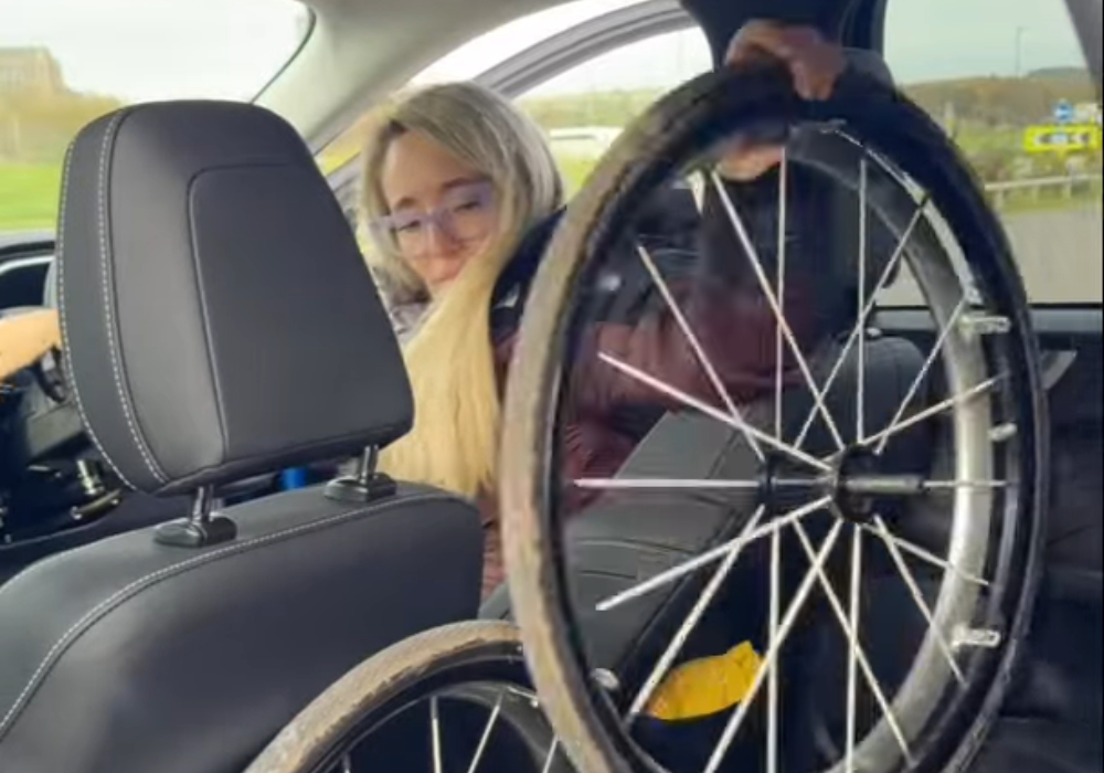 The challenges of wheelchair transfers: a firsthand look at navigating the car.