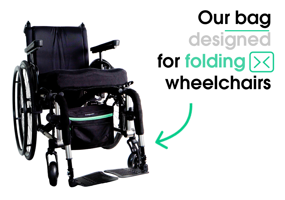 Underseat bag for folding wheelchairs: designed specifically for your chair