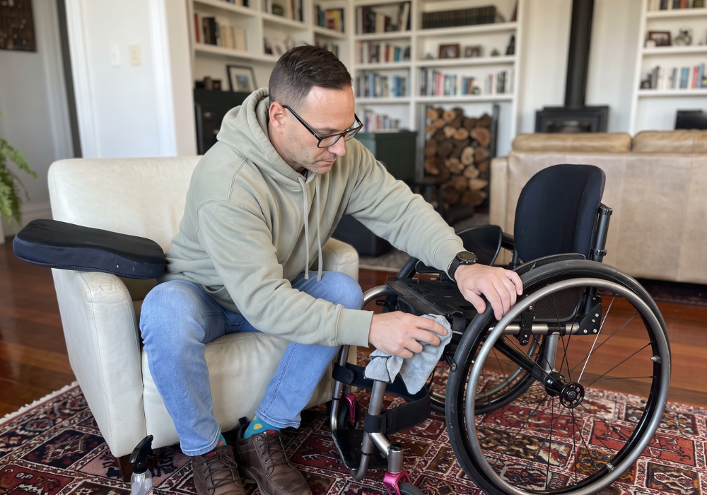 How I clean a wheelchair frame, and why it’s important to me.