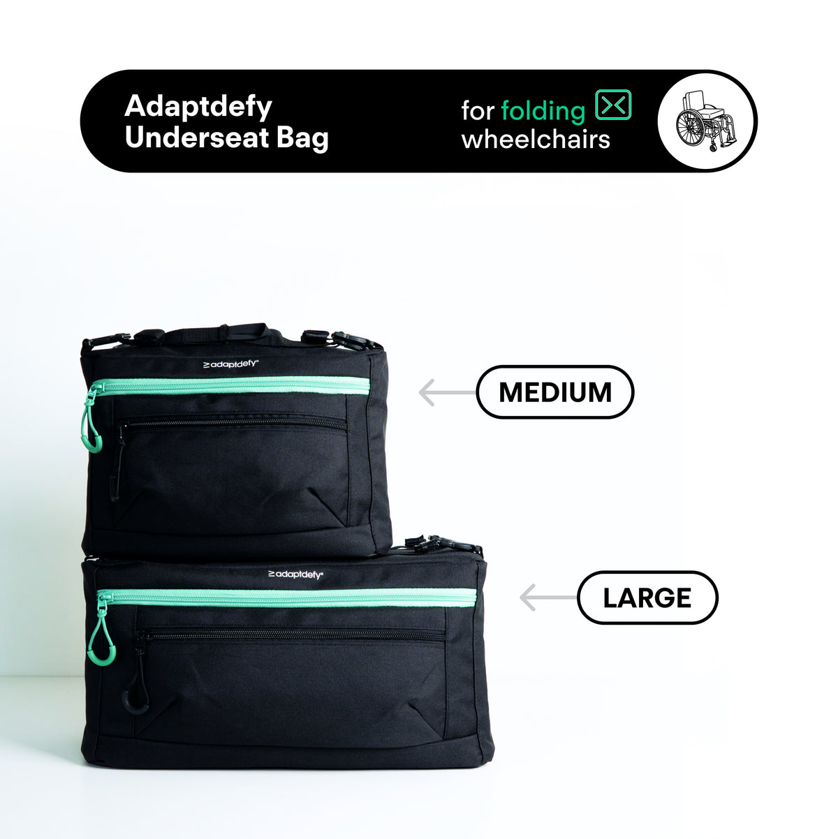 Adaptdefy Underseat Bag for Folding Wheelchairs