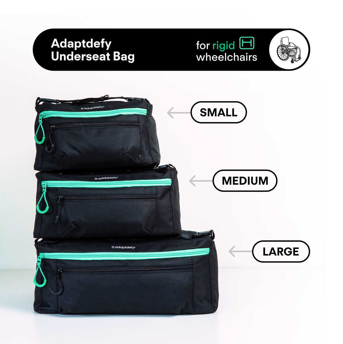 Adaptdefy Underseat Bag for Rigid Wheelchairs