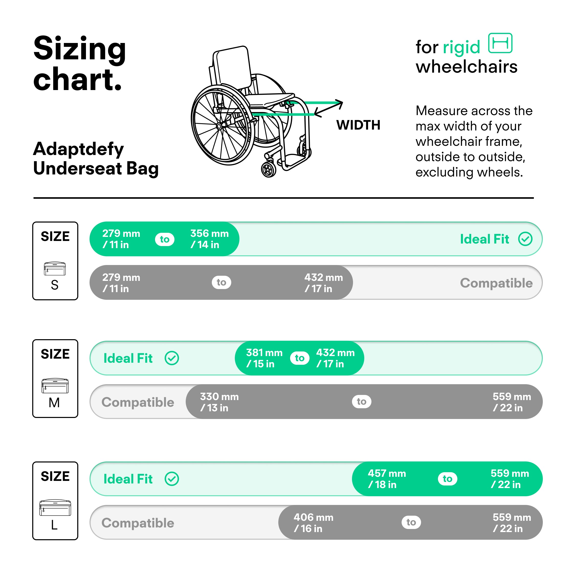 Adaptdefy Underseat Bag for Rigid Wheelchairs